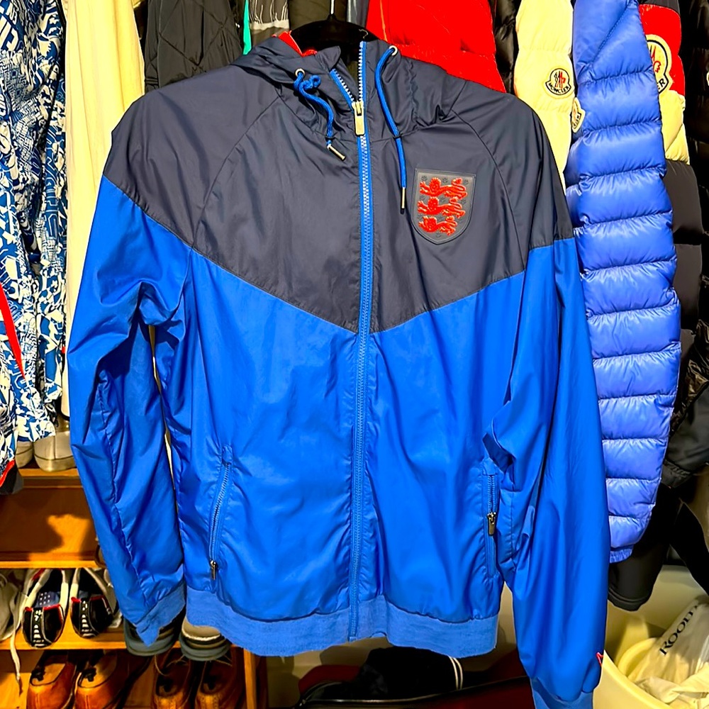 Rare Nike Barcelona Barca Jacket Mens S running soccer jacket small blue